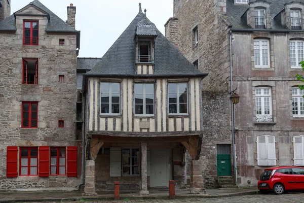 Dinan France September 2019 Residential Stone Half Timbered Houses Medieval — Stock Photo, Image