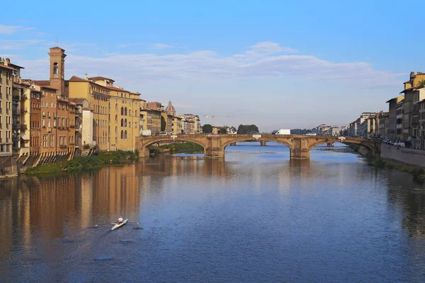 Florencia Italia Septiembre 2018 Trata Puente Medieval Reconstruido Santísima Trinidad — Foto de Stock