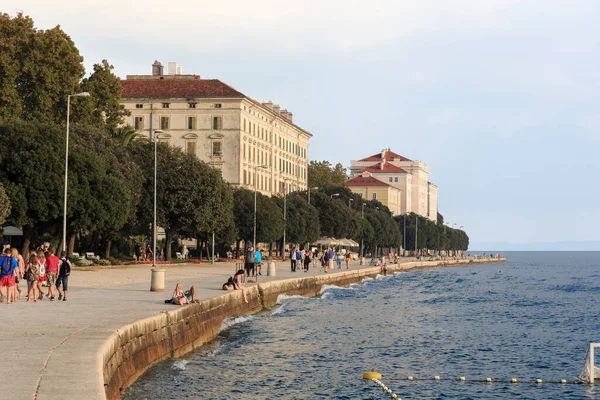 Zadar Croatia September 2016 Embankment Old City Sunset — Stock Photo, Image