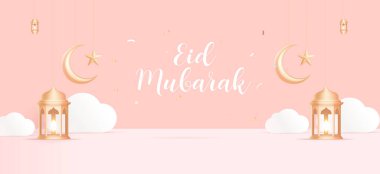 Arapça kaligrafi vektörüyle Mübarek İslami tebrik kartı. Kurban Bayramı ve Kurban Bayramı kaligrafi vektörü. Bayram vektör çizimin kutlu olsun. Kurban Bayramı, İslam sanatında Kaligrafi.