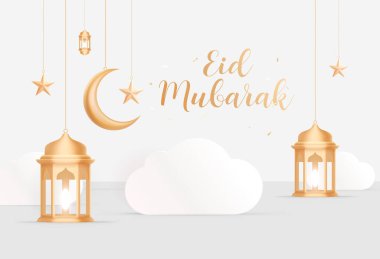 Arapça kaligrafi vektörüyle Mübarek İslami tebrik kartı. Kurban Bayramı ve Kurban Bayramı kaligrafi vektörü. Bayram vektör çizimin kutlu olsun. Kurban Bayramı, İslam sanatında Kaligrafi.