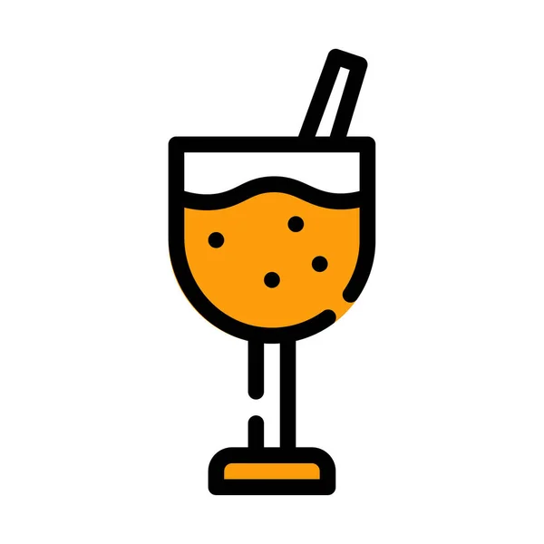 Alcohol Icon Logo Illustration Vector Graphic Glass Straw Perfect Use — Stock Vector