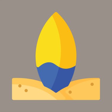 Gri arkaplanı olan sörf tahtası simgesi veya logo illüstrasyon vektörü grafiği. ui, web sitesi, şablon, tasarım vb için mükemmel kullanım.
