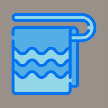 Havlu simgesi ya da logo illüstrasyon vektör grafiği dalgalı çizgi ile. ui, web sitesi, şablon, tasarım vb için mükemmel kullanım.