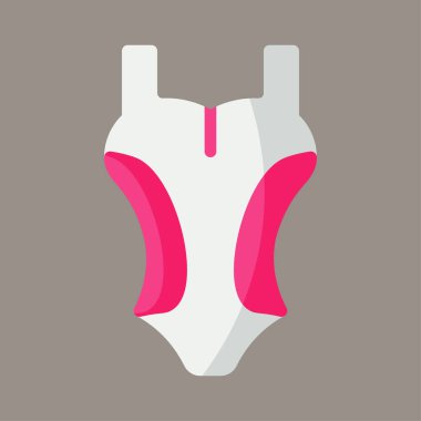 Icon, logo, vector illustration of women's swimsuit isolated with gray background. one piece swimsuit. suitable for clothing, swimming, sports and swimming pools.