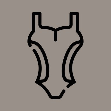 Icon, logo, vector illustration of women's swimsuit isolated with gray background. one piece swimsuit. suitable for clothing, swimming, sports and swimming pools.