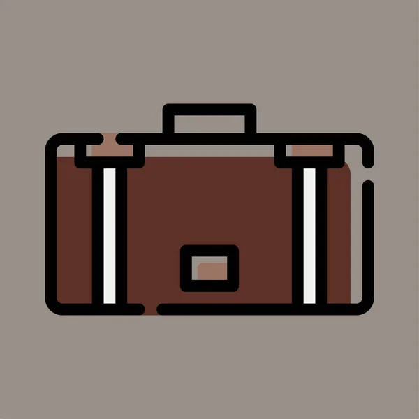 Bőrönd Ikon Vagy Logó Illusztráció Vektor Grafikus Szürke Háttér Tökéletes — Stock Vector