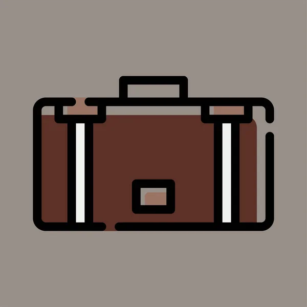 Icône Valise Logo Illustration Vectorielle Graphique Avec Fond Gris Utilisation — Image vectorielle