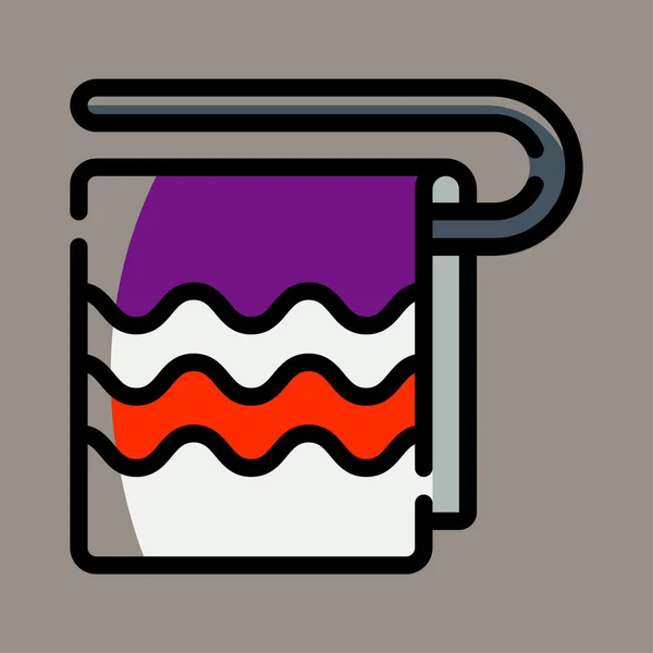 Towel Icon Logo Illustration Vector Graphic Wavy Line Perfect Use — ストックベクタ