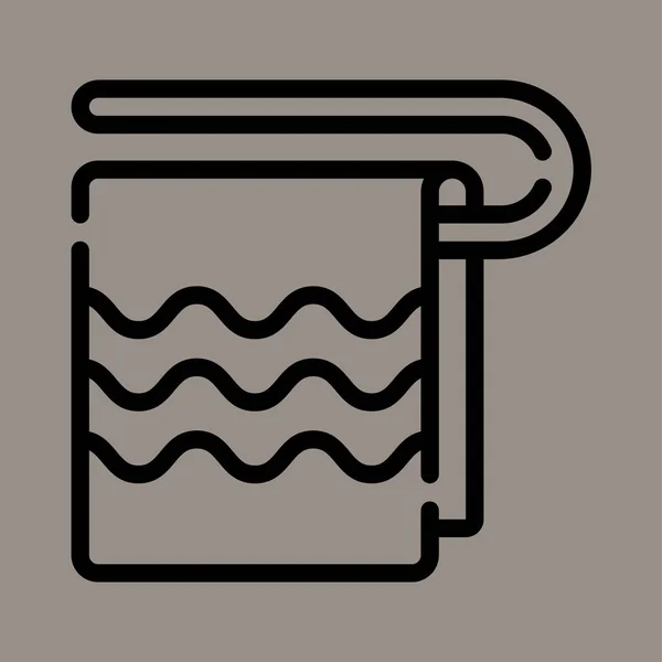 Towel Icon Logo Illustration Vector Graphic Wavy Line Perfect Use —  Vetores de Stock