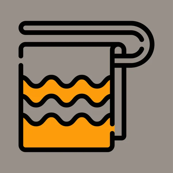 Icône Serviette Logo Illustration Vectorielle Graphique Avec Ligne Ondulée Utilisation — Image vectorielle