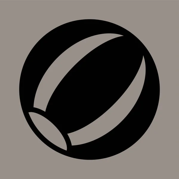 Icône Balle Plage Logo Illustration Vectorielle Graphique Avec Fond Gris — Image vectorielle