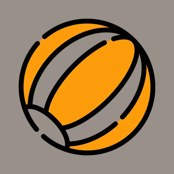 Пляжный Мяч Иконка Логотип Иллюстрации Векторной Графики Серым Фоном Perfect — стоковый вектор