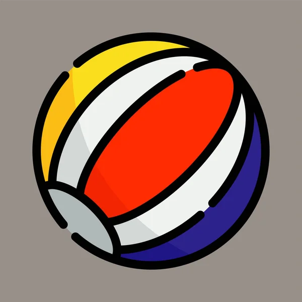 Beach Ball Icon Logo Illustration Vector Graphic Gray Background Perfect — Stok Vektör