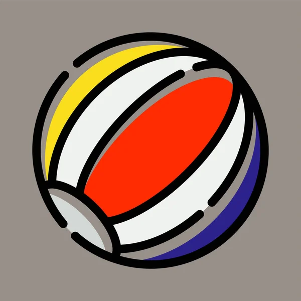 Beach Ball Icon Logo Illustration Vector Graphic Gray Background Perfect — Stock vektor