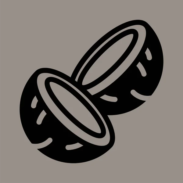 Coconut Icon Logo Illustration Vector Graphic Gray Background Perfect Use — 스톡 벡터