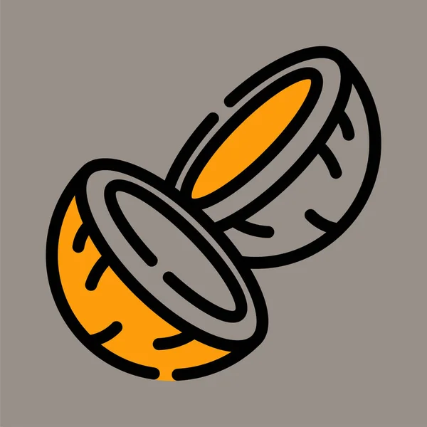 Кокосова Іконка Або Ілюстрація Логотипу Векторний Графічний Сірий Фон Ідеальне — стоковий вектор