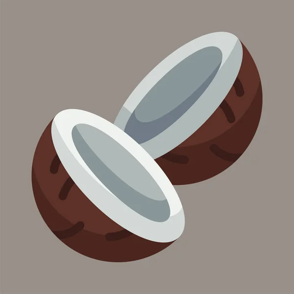 Icône Noix Coco Logo Illustration Vectoriel Fond Gris Graphique Utilisation — Image vectorielle