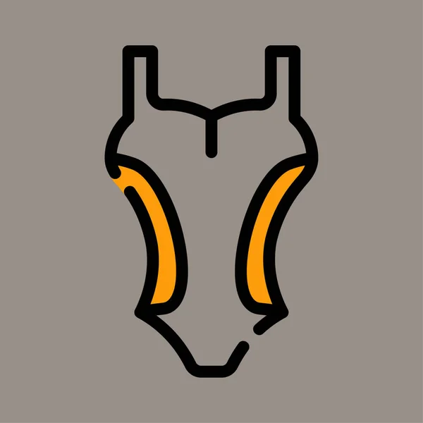 Symbol Logo Vektorillustration Des Frauenbadeanzugs Isoliert Mit Grauem Hintergrund Einteiliger — Stockvektor