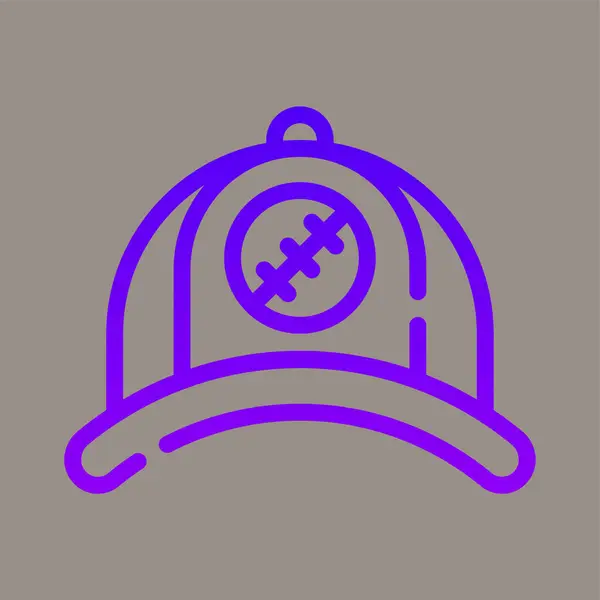 Icon Logo Vector Illustration Baseball Cap Isolated Gray Background Sports — Vetor de Stock