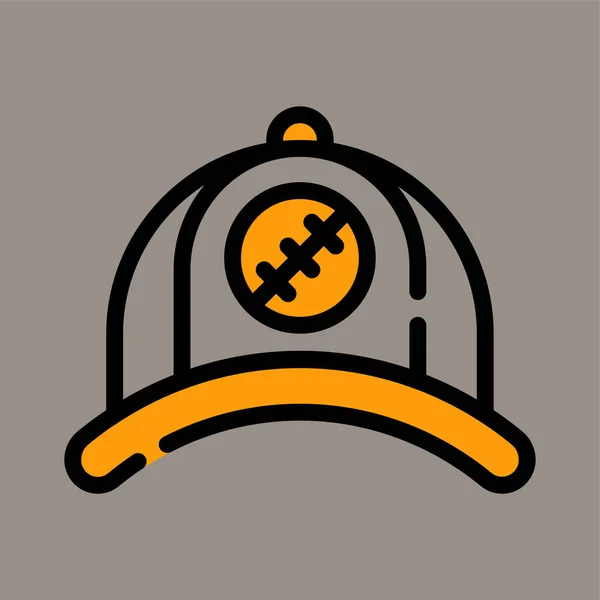 Icon Logo Vector Illustration Baseball Cap Isolated Gray Background Sports — Stockvektor