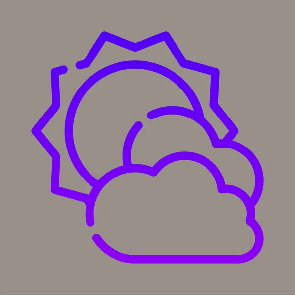 Icon Logo Vector Illustration Sun Cloud Isolated Gray Background Suitable — Stockvektor