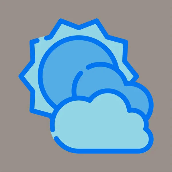 Icon Logo Vector Illustration Sun Cloud Isolated Gray Background Suitable — 图库矢量图片