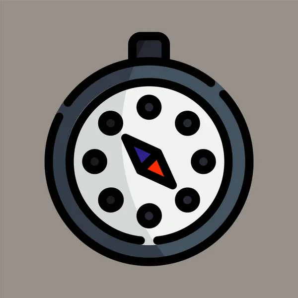 Ikon Kompas Logo Gambar Vektor Diisolasi Pada Latar Belakang Abu - Stok Vektor