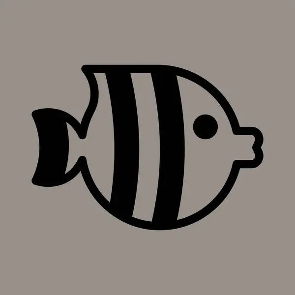 Икона Логотип Векторная Иллюстрация Рыбы Изолированы Сером Фоне Подходит Животноводства — стоковый вектор
