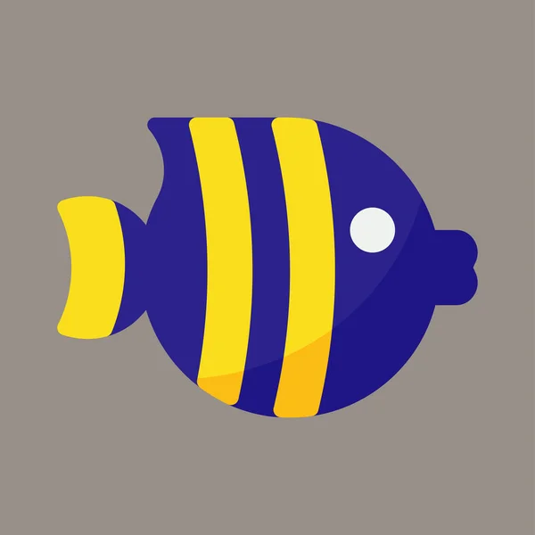Icon Logo Vector Illustration Fish Isolated Gray Background Suitable Animal —  Vetores de Stock