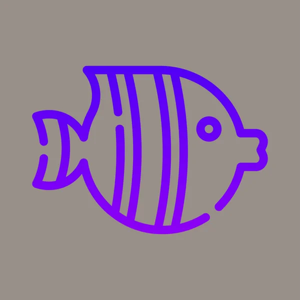 Icon Logo Vector Illustration Fish Isolated Gray Background Suitable Animal — ストックベクタ