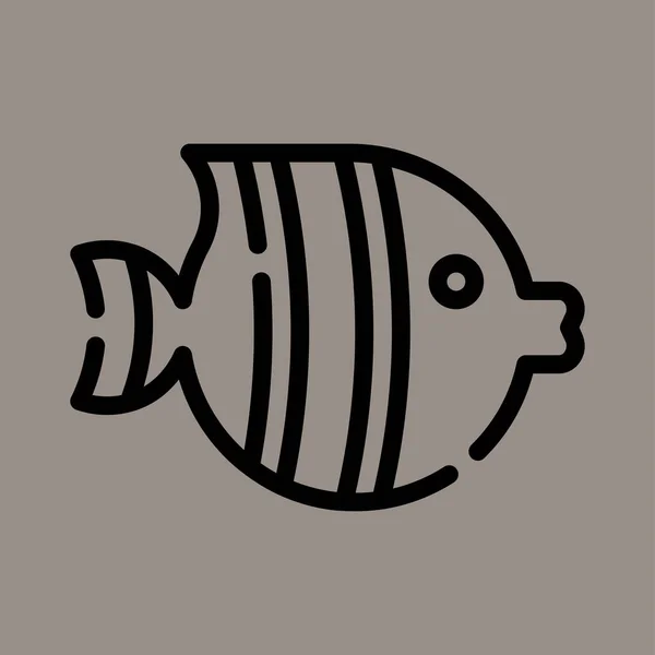 Icono Logotipo Ilustración Vectorial Peces Aislados Sobre Fondo Gris Adecuado — Archivo Imágenes Vectoriales