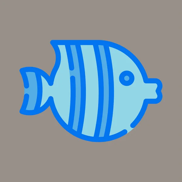 Icon Logo Vector Illustration Fish Isolated Gray Background Suitable Animal — Stock Vector