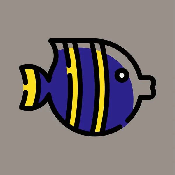 Icon Logo Vector Illustration Fish Isolated Gray Background Suitable Animal — Stockvektor