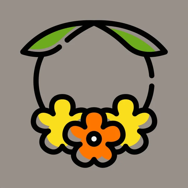 Symbol Logo Vektorillustration Der Blumenkette Isoliert Auf Grauem Hintergrund Geeignet — Stockvektor