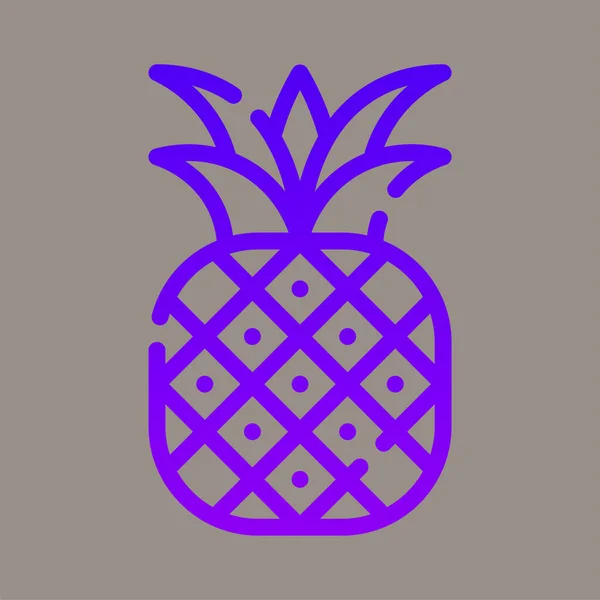 Иконка Ананаса Логотип Векторная Иллюстрация Изолированы Сером Фоне Подходит Еды — стоковый вектор