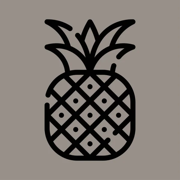 Icône Ananas Logo Illustration Vectorielle Isolé Sur Fond Gris Convient — Image vectorielle