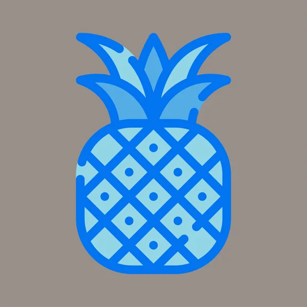 Pineapple Icon Logo Vector Illustration Isolated Gray Background Suitable Food — Image vectorielle