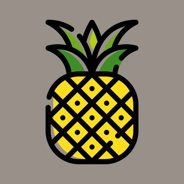 Icône Ananas Logo Illustration Vectorielle Isolé Sur Fond Gris Convient — Image vectorielle