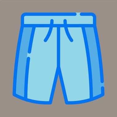 Simge, logo, gri arka planda izole edilmiş pantolonun vektör çizimi. Giysiler, moda, desenler ve logolar için uygun.