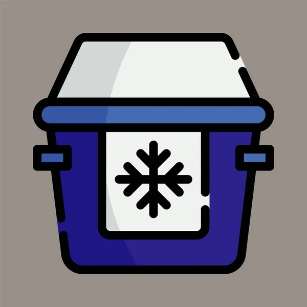 Icon Logo Vector Illustration Portable Refrigerator Isolated Gray Background Ice — 스톡 벡터
