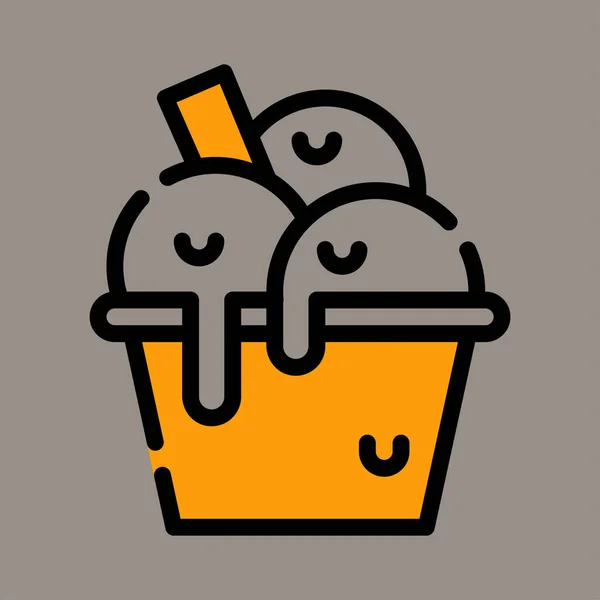 Ice Cream Icon Logo Vector Illustration Isolated Gray Background Suitable — Stockvektor
