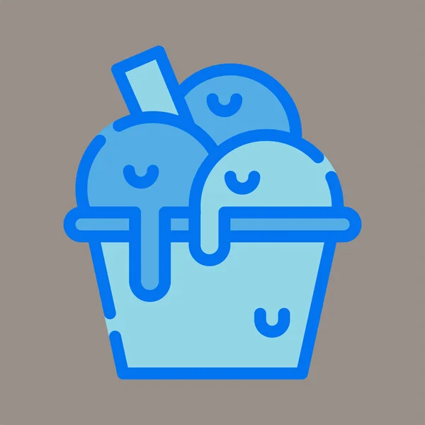 Ice Cream Icon Logo Vector Illustration Isolated Gray Background Suitable — Stockvektor