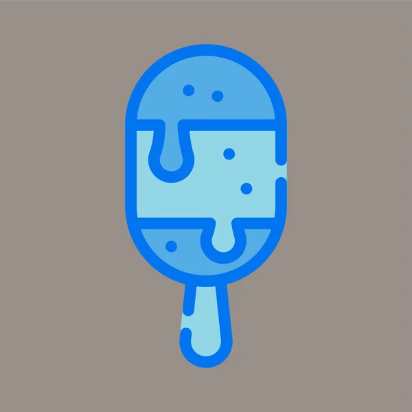 Икона Логотип Векторная Иллюстрация Эскимо Изолированы Сером Фоне Подходит Ресторанов — стоковый вектор