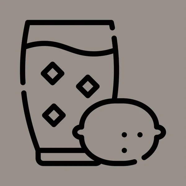Піктограма Логотип Векторна Ілюстрація Лимонаду Ізольовані Сірому Фоні Підходить Ресторанів — стоковий вектор