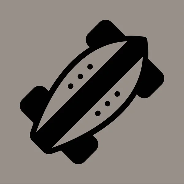 Icon Logo Vector Illustration Longboard Isolated Gray Background Suitable Sports — 스톡 벡터