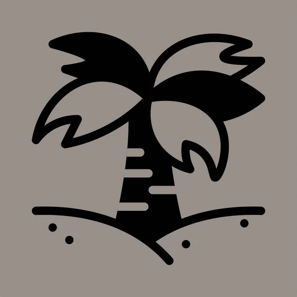 Икона Логотип Векторная Иллюстрация Пальмы Сером Фоне Подходит Отдыха Плантаций — стоковый вектор