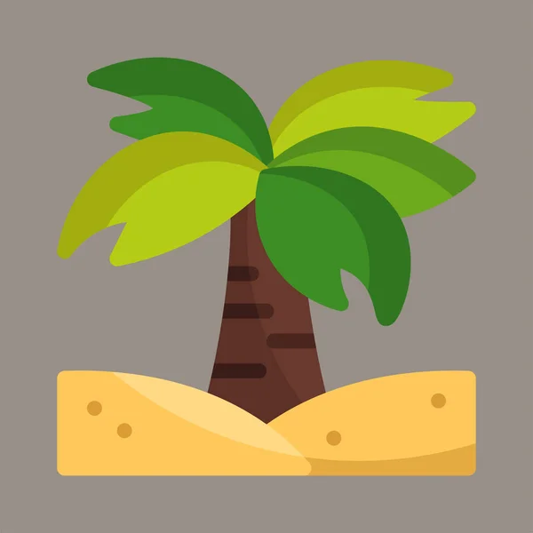 Ícone Logotipo Ilustração Vetorial Uma Palmeira Isolada Fundo Cinza Adequado — Vetor de Stock