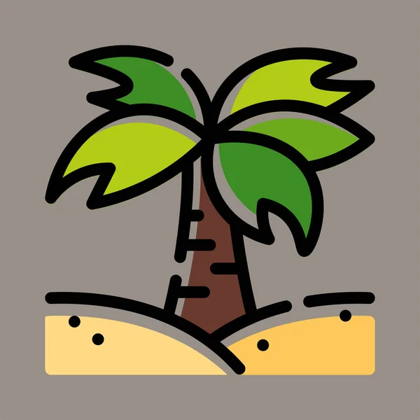 Icon Logo Vector Illustration Palm Tree Isolated Gray Background Suitable — Vector de stock