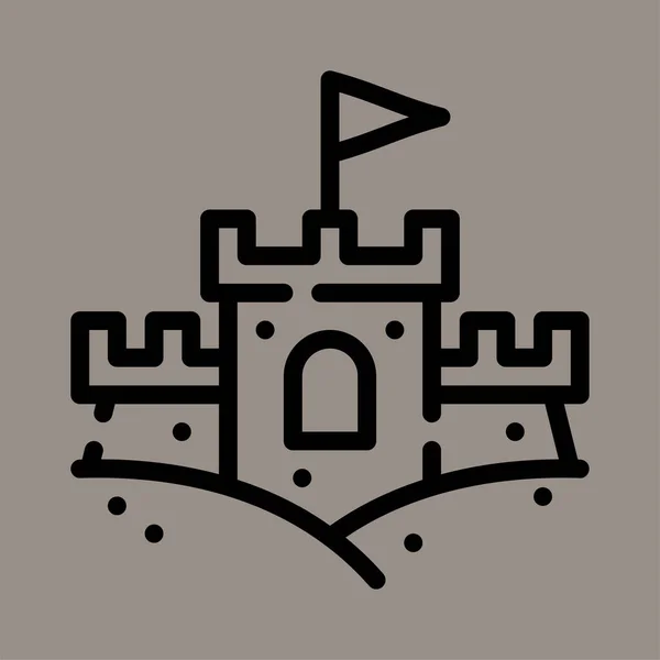 Symbol Logo Vektorillustration Einer Sandburg Isoliert Auf Grauem Hintergrund Geeignet — Stockvektor